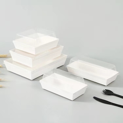 28oz ถึง 74oz ภาชนะบรรจุอาหารกล่องกระดาษ Pastry Sushi To Go Box