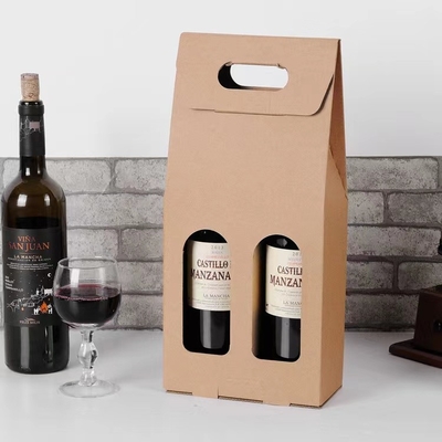 10 ซม.* 35 ซม.* 10 ซม.ขวดไวน์กระดาษถุงย่อยสลายได้ 2 ขวดไวน์ของขวัญ Bag