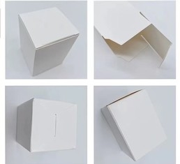 กล่องของขวัญกระดาษรีไซเคิลธรรมดาขนาดเล็กสีขาว 10x10x7 กล่องเค้ก
