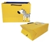 FSC ISO9001 ถุงกระดาษเสื้อผ้าสีเหลือง Zebra Print Duplex Board Paper Bag