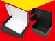 กำหนดเองเป็นมิตรกับสิ่งแวดล้อมกล่องกระดาษลูกฟูกกล่องกระดาษแข็งสีดำจัดส่ง